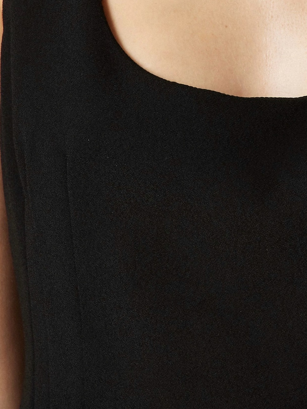 NWT J Crew wide scoop neck tank top in city crepe Black 10 - Picture 5 of 8